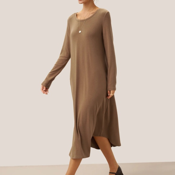 Lenzing Tencel Modal® A-Line Curved Hem Stretch Maxi Dress KAYLA - Picture 5 of 7